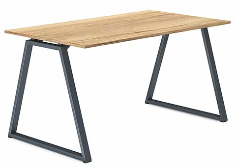 фото стола на металлокаркасе Трапеция Q , мощный, недорогой, разборной каркас для стола с отличным дизайном, в наличии любой размер
